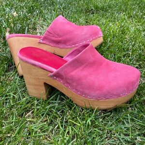Charlotte Stone Marlo Clog Bubblegum Pink 70s Heel